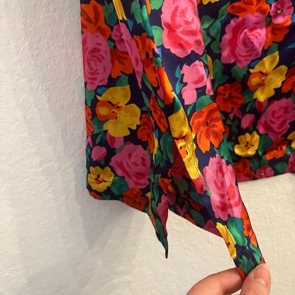 Vintage Victorias Secret Floral Nightgown S Satin Gold Label Sleep Shirt Pajamas - Picture 4 of 10